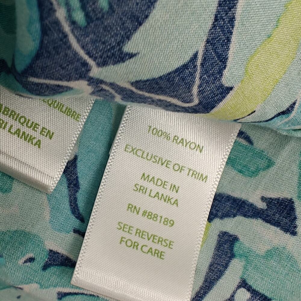 Lilly Pulitzer Willa Top Size XS Indigo Midnight Cove Print Tropical Leaf Resort - Picture 9 of 10